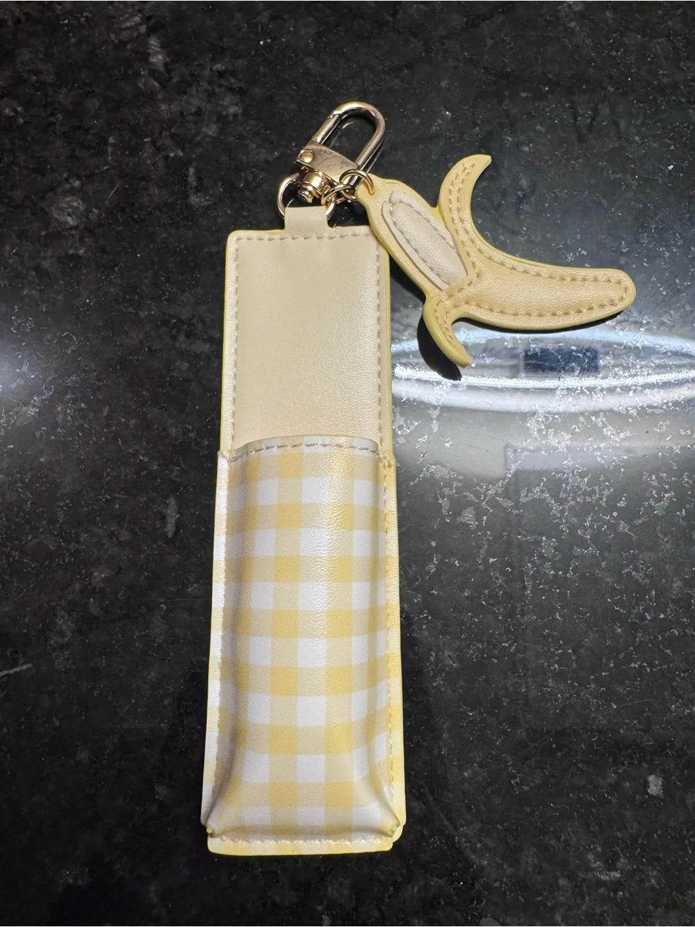Glow Recipe Yellow Gingham Key & Card Holder with Banana Charm